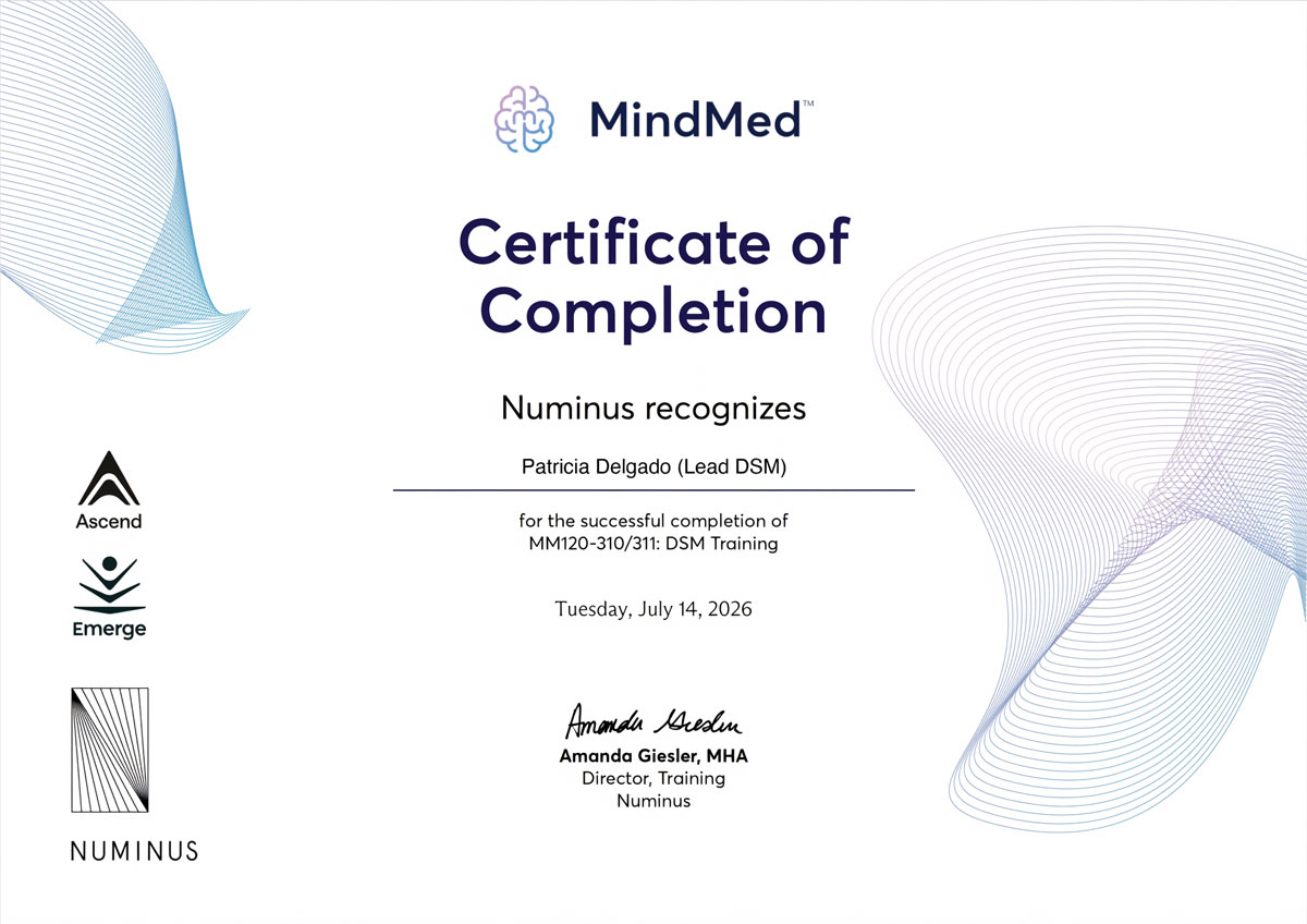 patricia-delgado-fluence-cybin-training-certificate